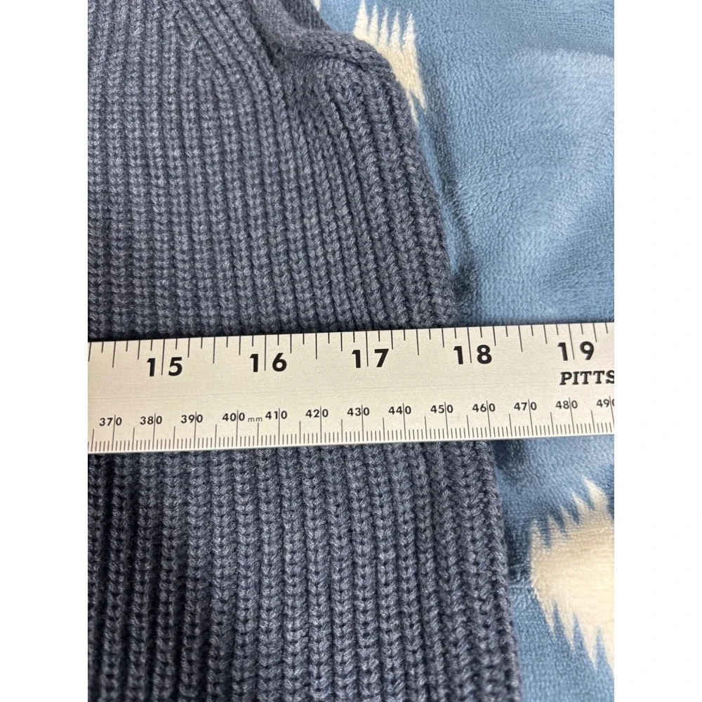 Alex Mill Women Blue Ribbed V-Neck Button Front Cardigan Sweater Vest Large NWT